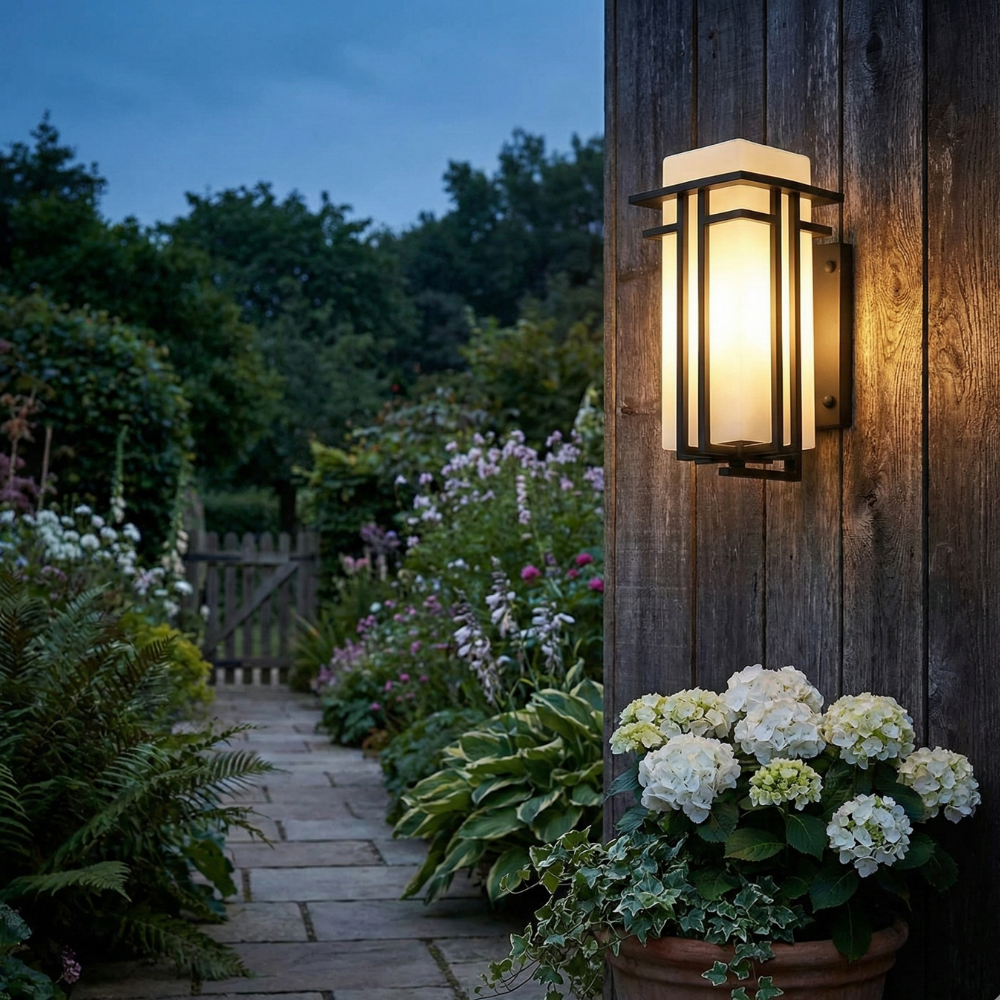 Glass Shade Retro Industrial IP65 Outdoor Wall Light