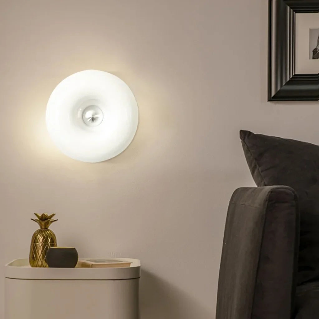 Round Glass Dimmable LED Wall Light with Touch Control