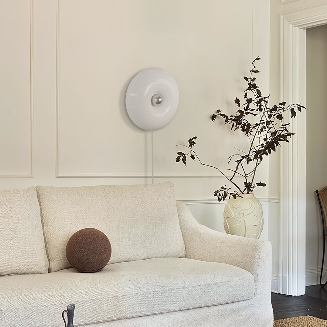 Round Glass Dimmable LED Wall Light with Touch Control