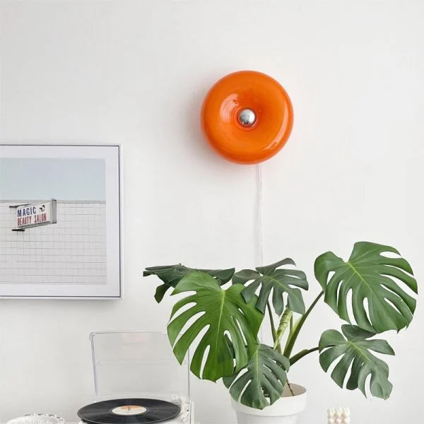 Round Glass Dimmable LED Wall Light with Touch Control
