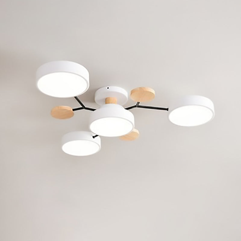 Scandinavian Round LED Flush Mount Ceiling Light Fixture for Living Room – Multiple Sizes and Colors