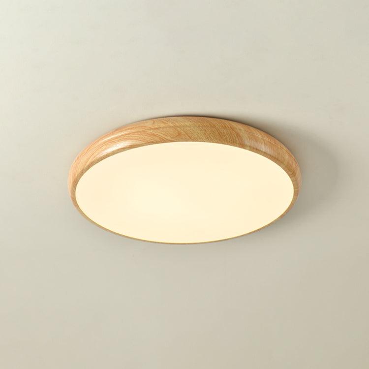 Scandinavian LED Ceiling Light with Wood Effect Finish and Even Illumination