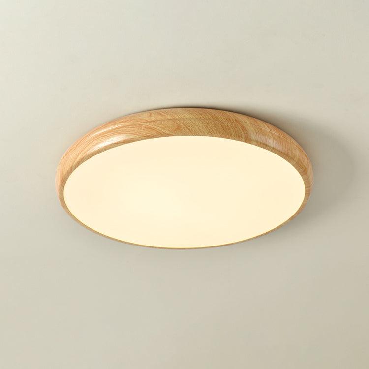 Scandinavian LED Ceiling Light with Wood Effect Finish and Even Illumination