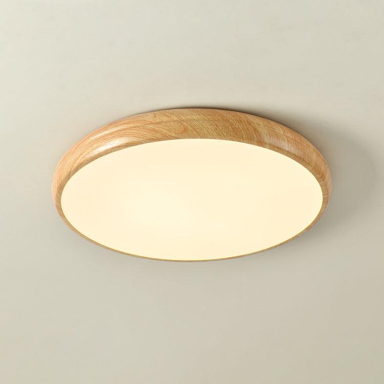 Scandinavian LED Ceiling Light with Wood Effect Finish and Even Illumination