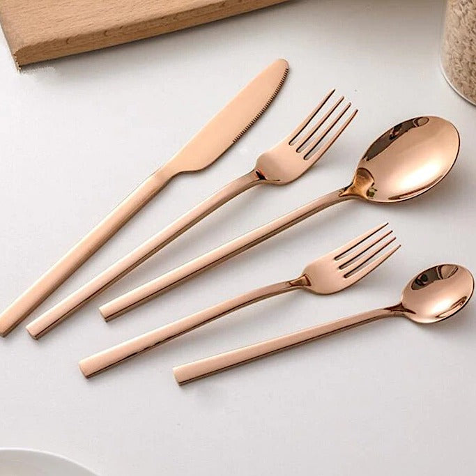 30-Piece Dishwasher-Safe Stainless Steel Cutlery Set with Ergonomic Handles