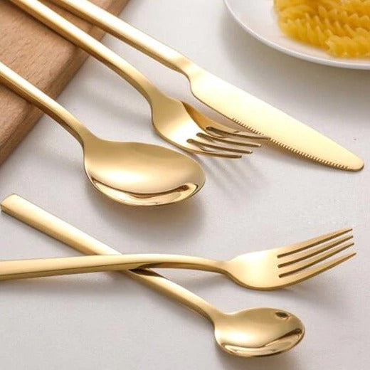 30-Piece Dishwasher-Safe Stainless Steel Cutlery Set with Ergonomic Handles