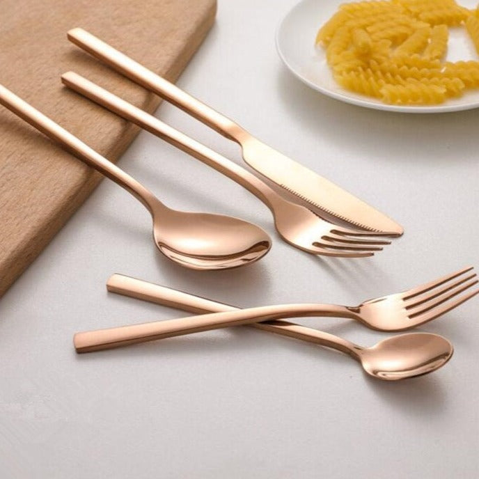 30-Piece Dishwasher-Safe Stainless Steel Cutlery Set with Ergonomic Handles