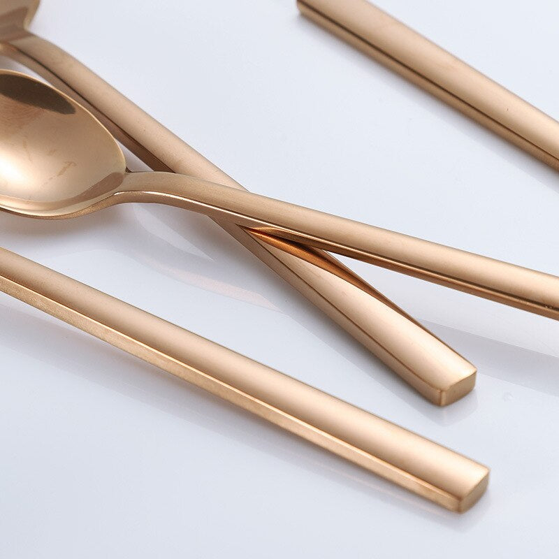 30-Piece Dishwasher-Safe Stainless Steel Cutlery Set with Ergonomic Handles