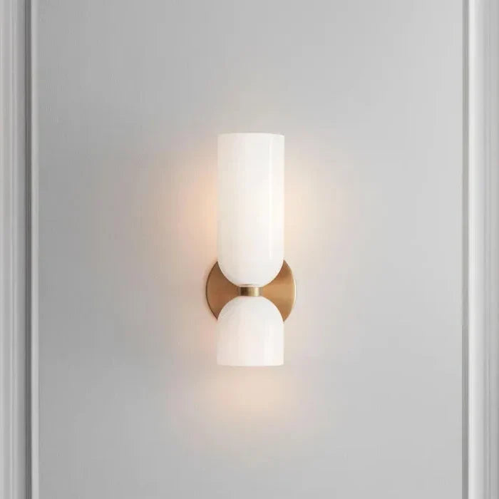 Smoked Glass Up-and-Down Wall Light with Gold Finish