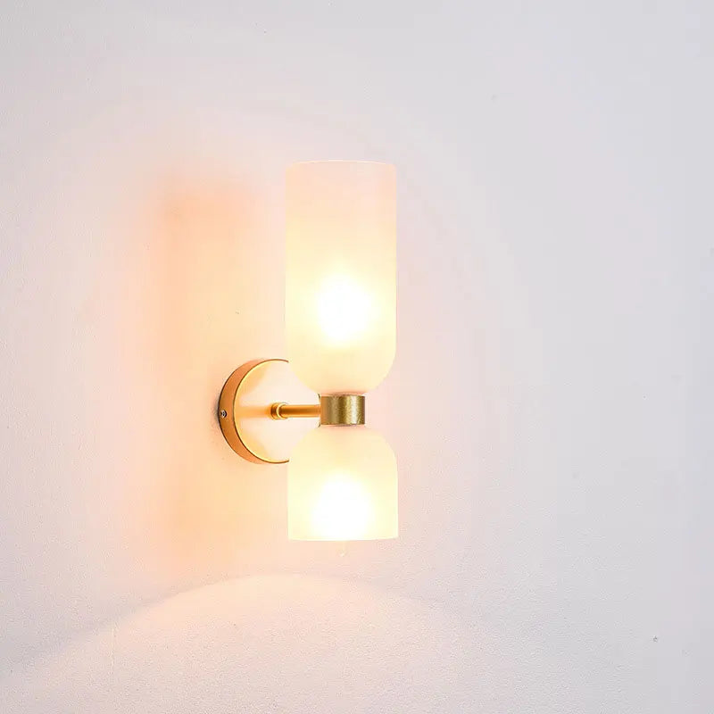 Smoked Glass Up-and-Down Wall Light with Gold Finish