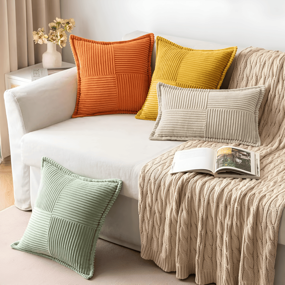 Stain-Resistant Plain Cushion Cover