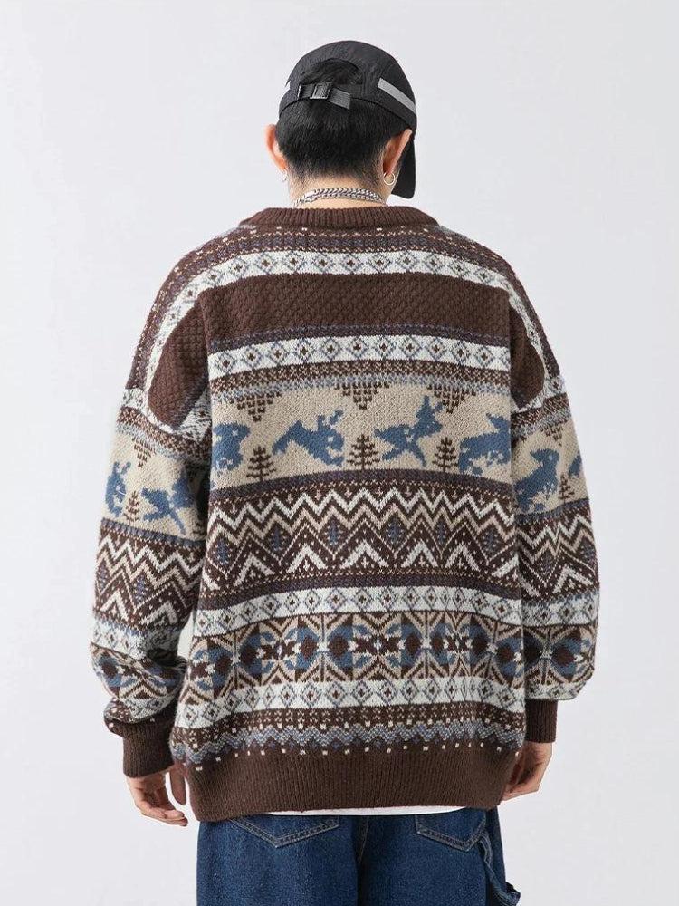 Vintage Rabbit Pattern Sweater
