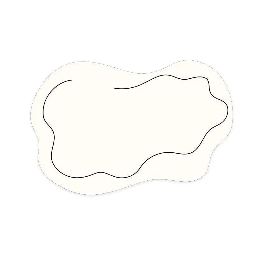 Washable Polyester Area Rug with Modern Cloud Design in Cream