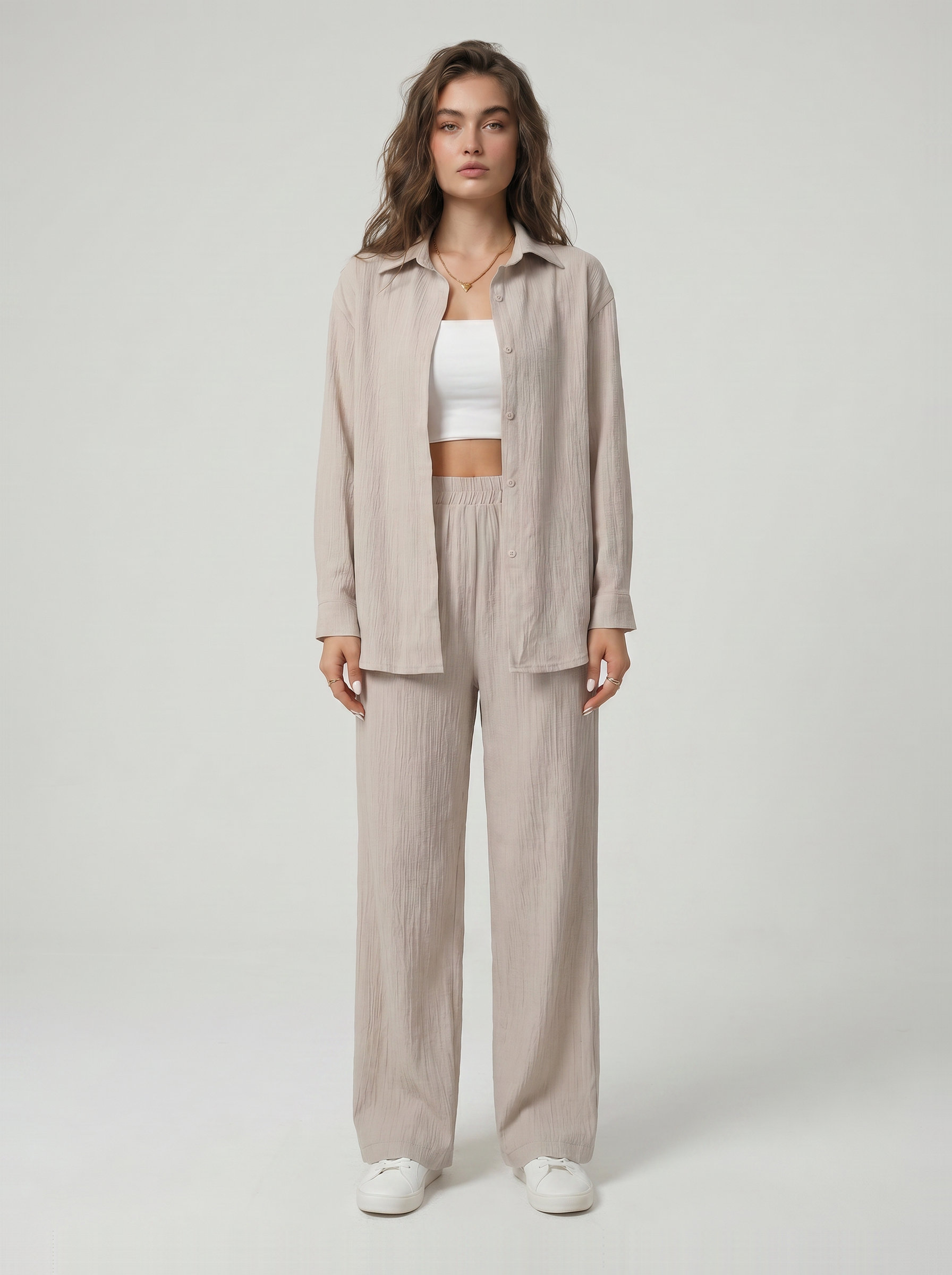 Women’s Crinkle Two-Piece Set