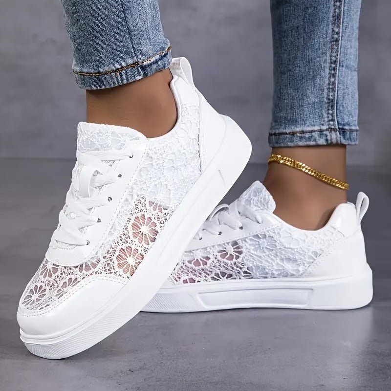 Women's Lace Sneakers Floral Design