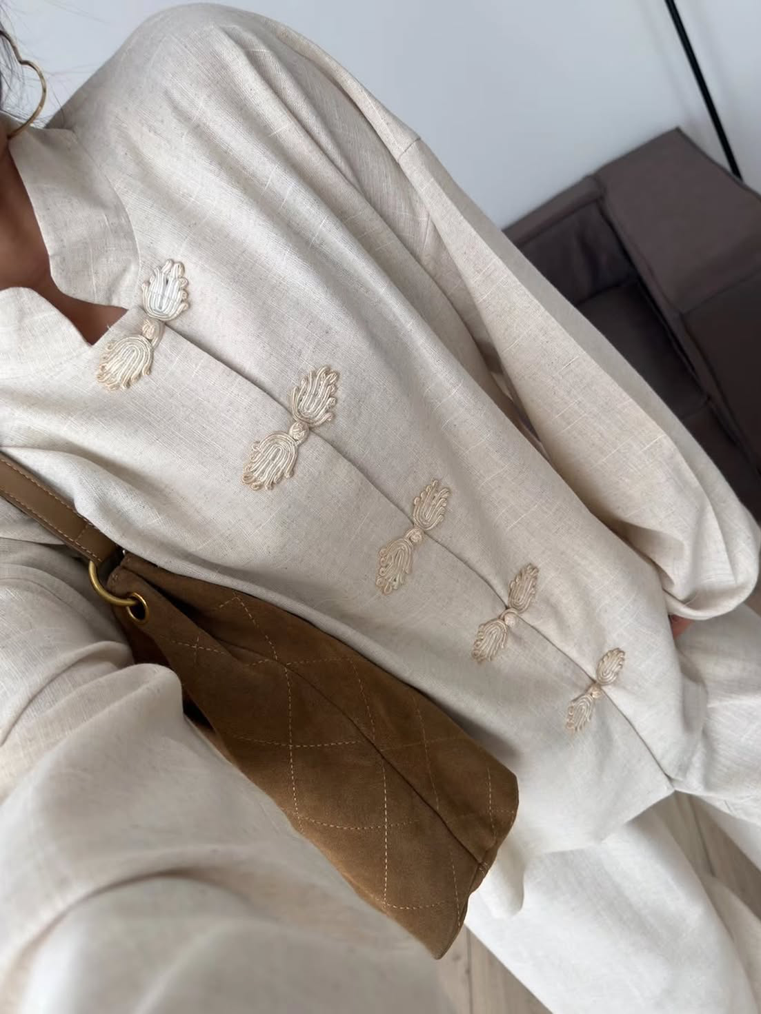 Women’s Linen Blend Shirt and Pants Set