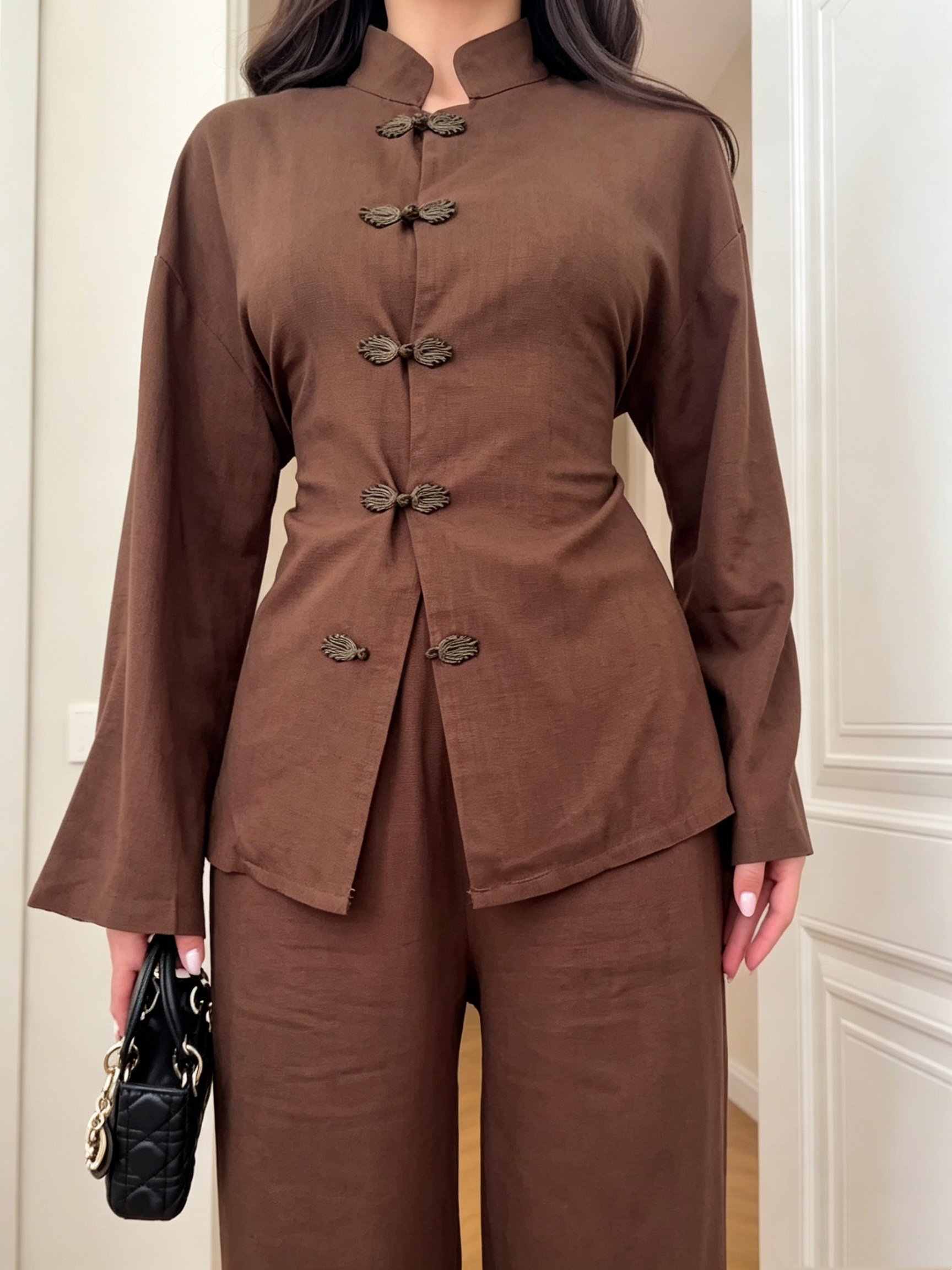 Women’s Linen Blend Shirt and Pants Set