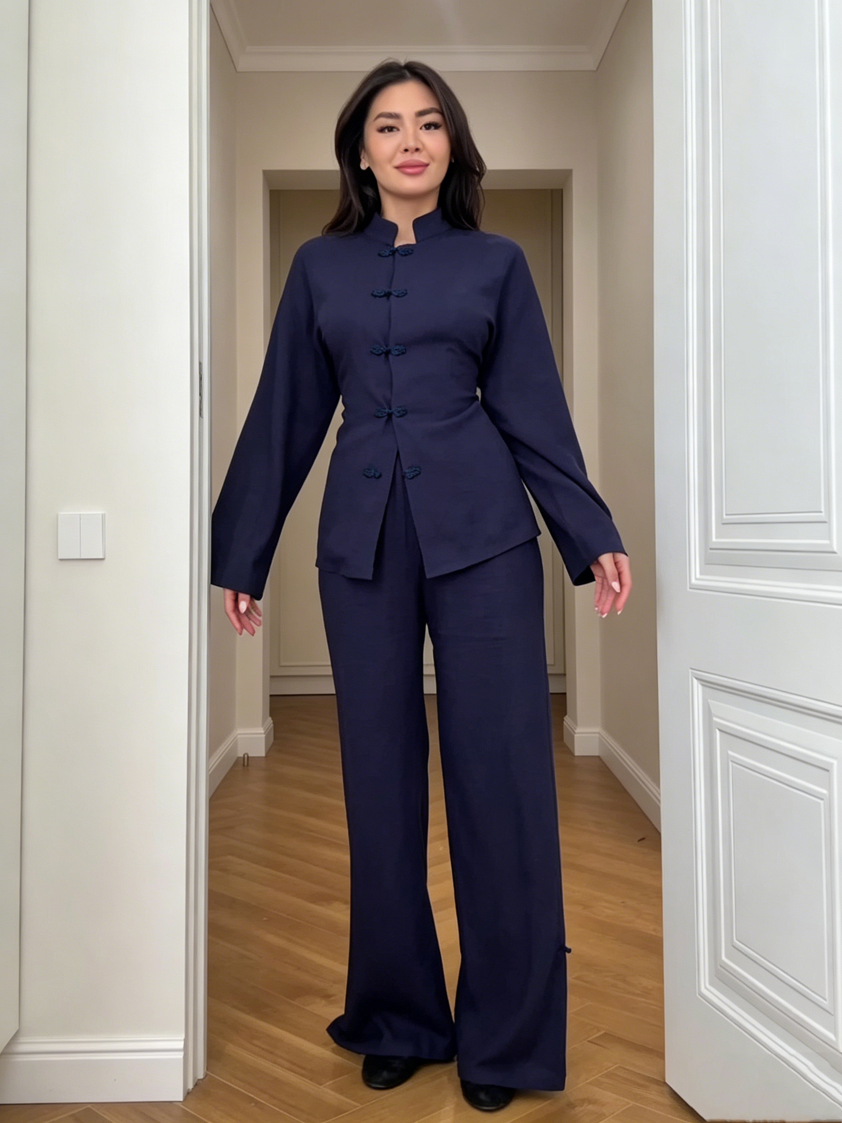Women’s Linen Blend Shirt and Pants Set