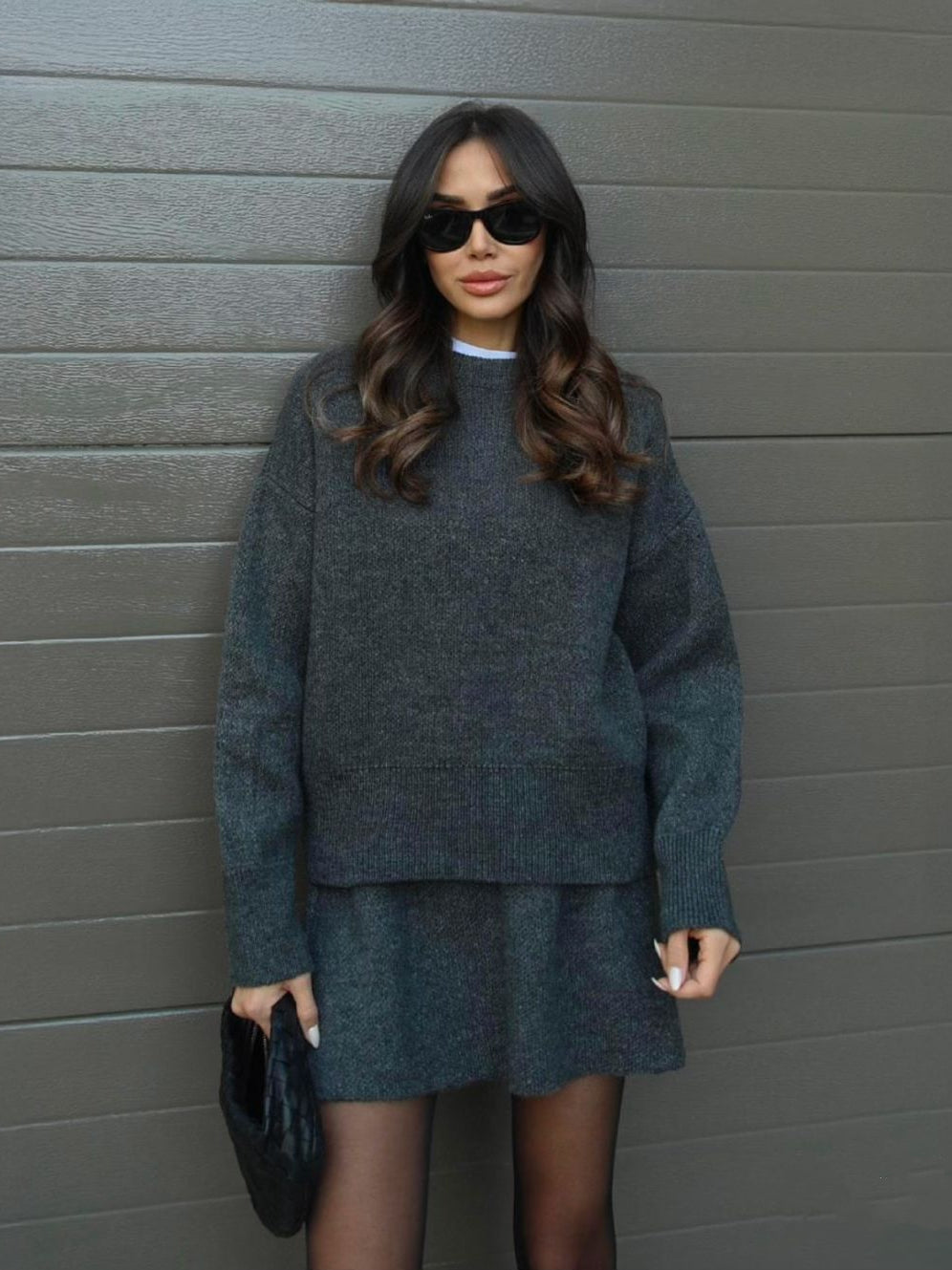 Women’s Pleated Knit Skirt Set