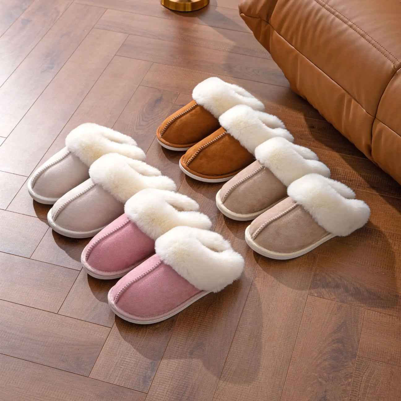 Women's Plush Faux Fur Slippers