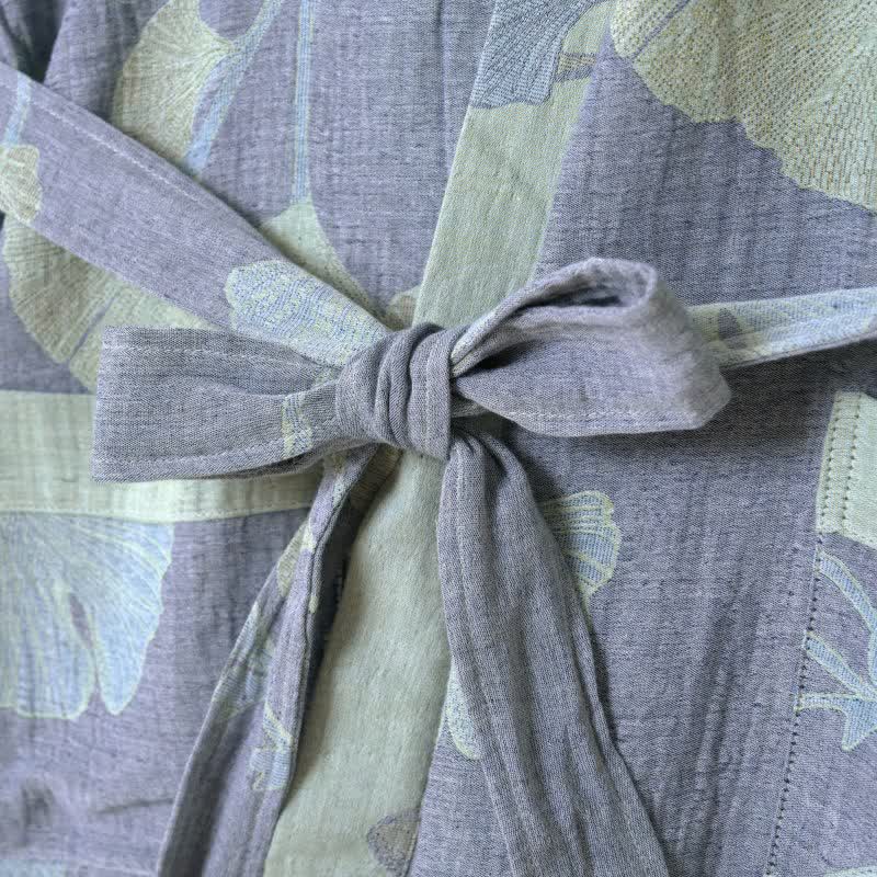 Women’s Reversible Organic Cotton Kimono Bathrobe