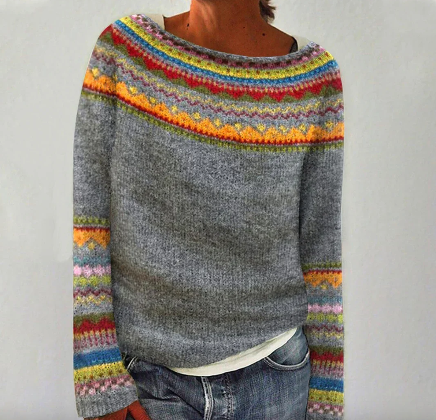 Women's Scandinavian Patterned Sweater