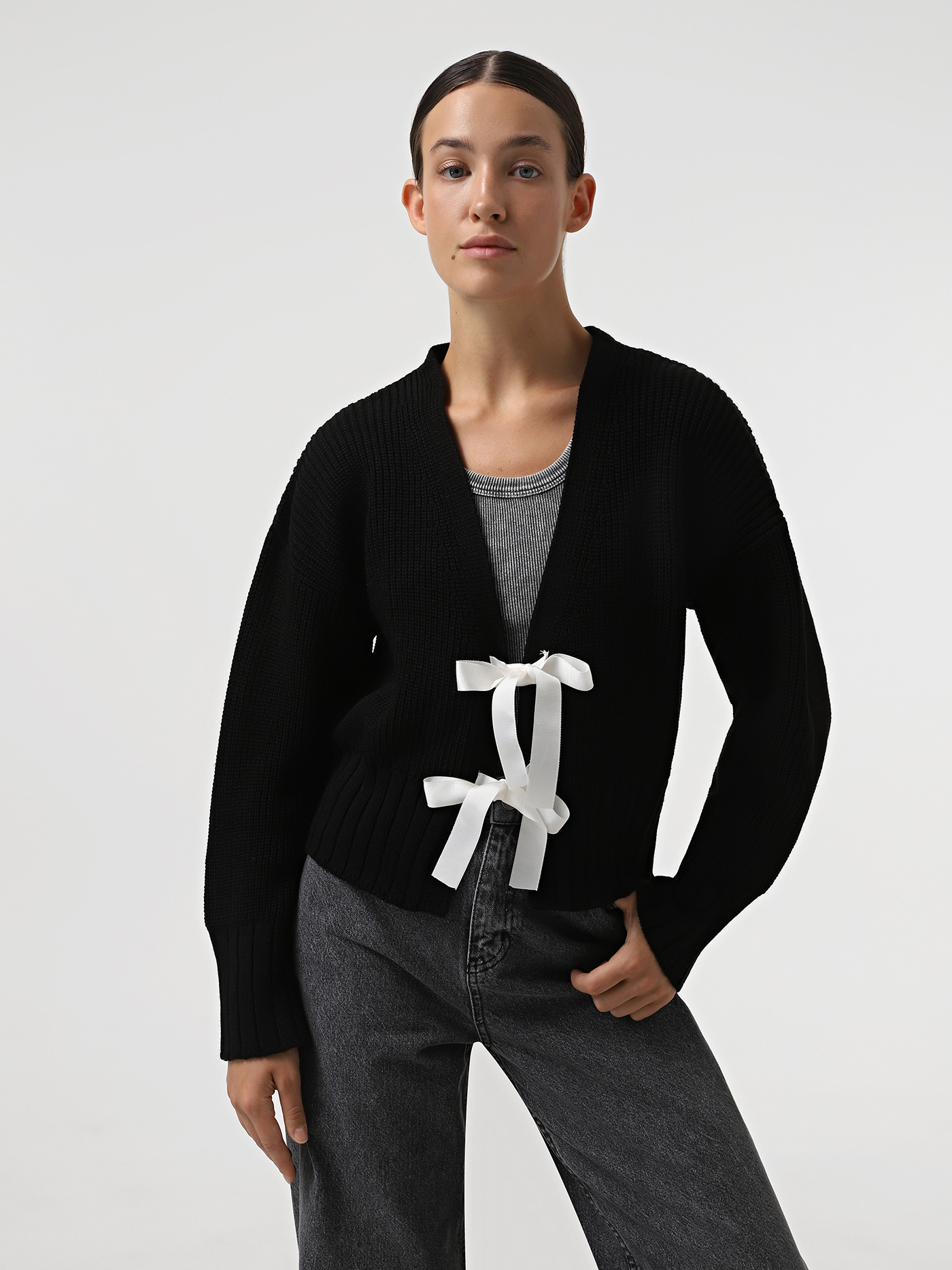 Women's Sweater with Bow Detail