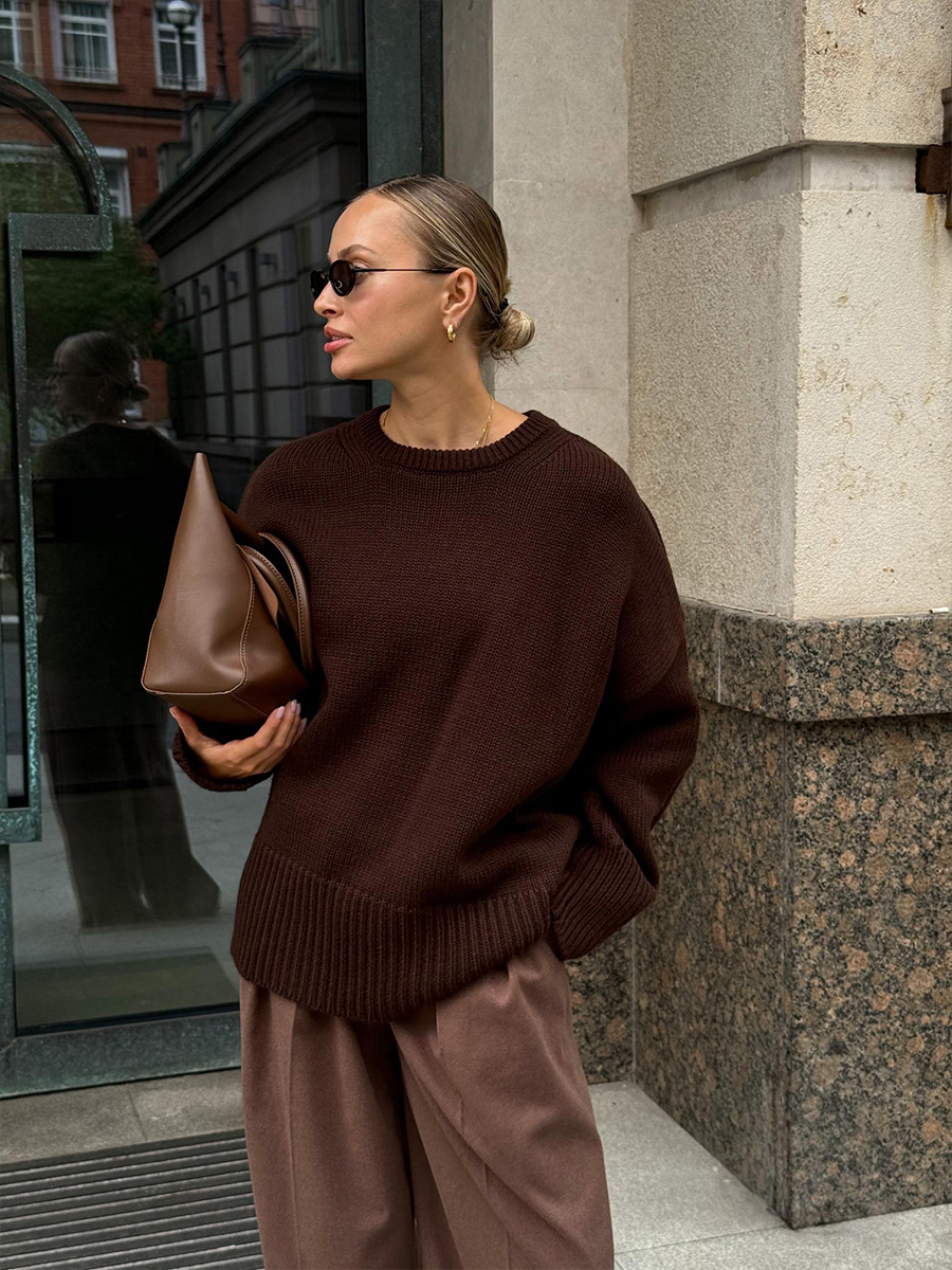 Women's Viscose Blend Crew-Neck Sweater