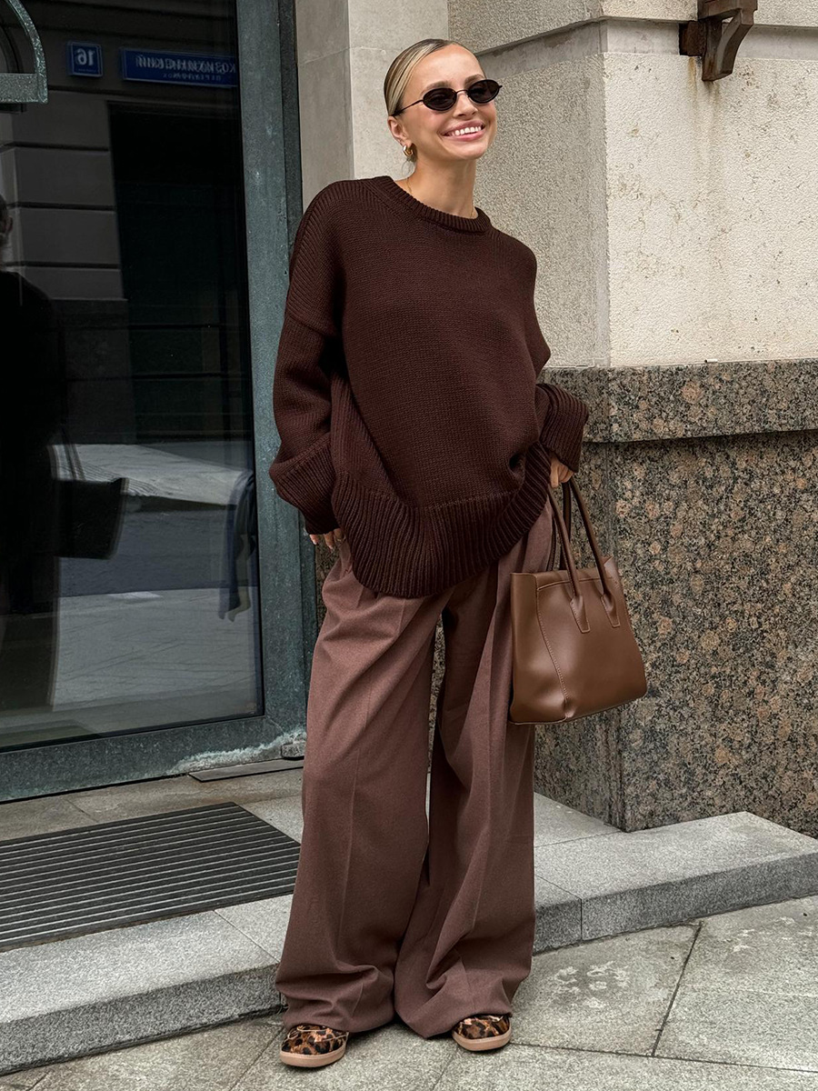 Women's Viscose Blend Crew-Neck Sweater