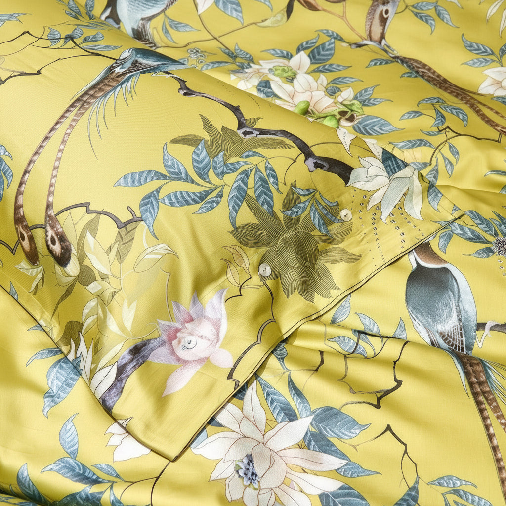 Egyptian Cotton Botanical Bird Bedding Set