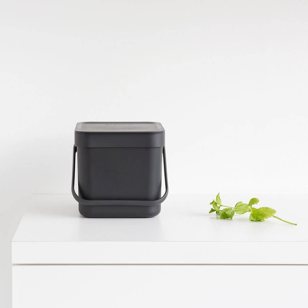 Compact 6L Kitchen Waste Bin with Stay-Open Lid