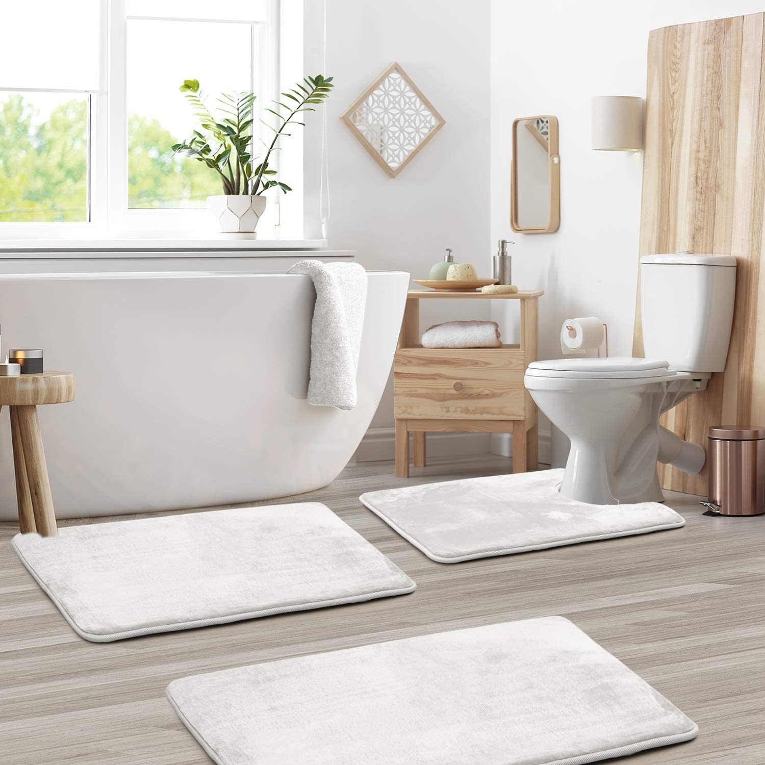 3-Piece Memory Foam Bath Mat Set