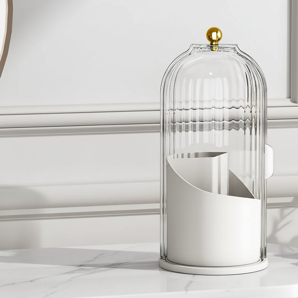 360° Rotating Acrylic Cosmetic Organiser with Transparent Design