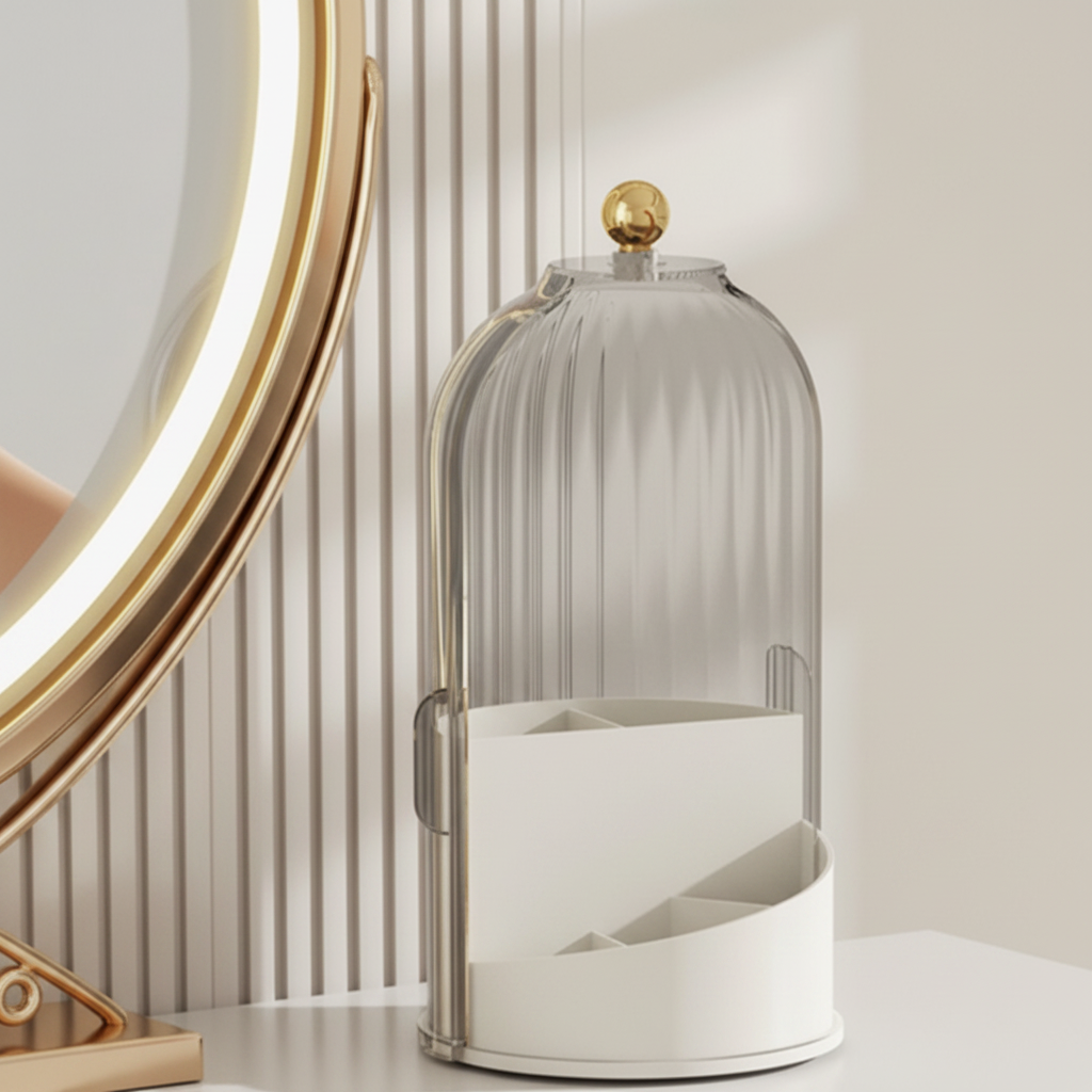 360° Rotating Acrylic Cosmetic Organiser with Transparent Design