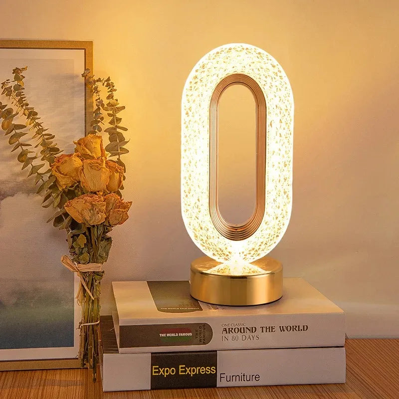 Rechargeable Touch Dimming Lamp with Acrylic Design