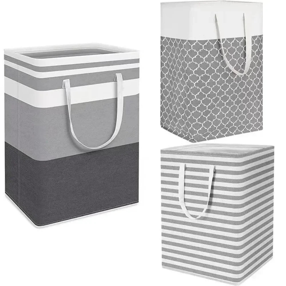 75L Waterproof Foldable Laundry Basket Fabric Clothes Hamper with Handles