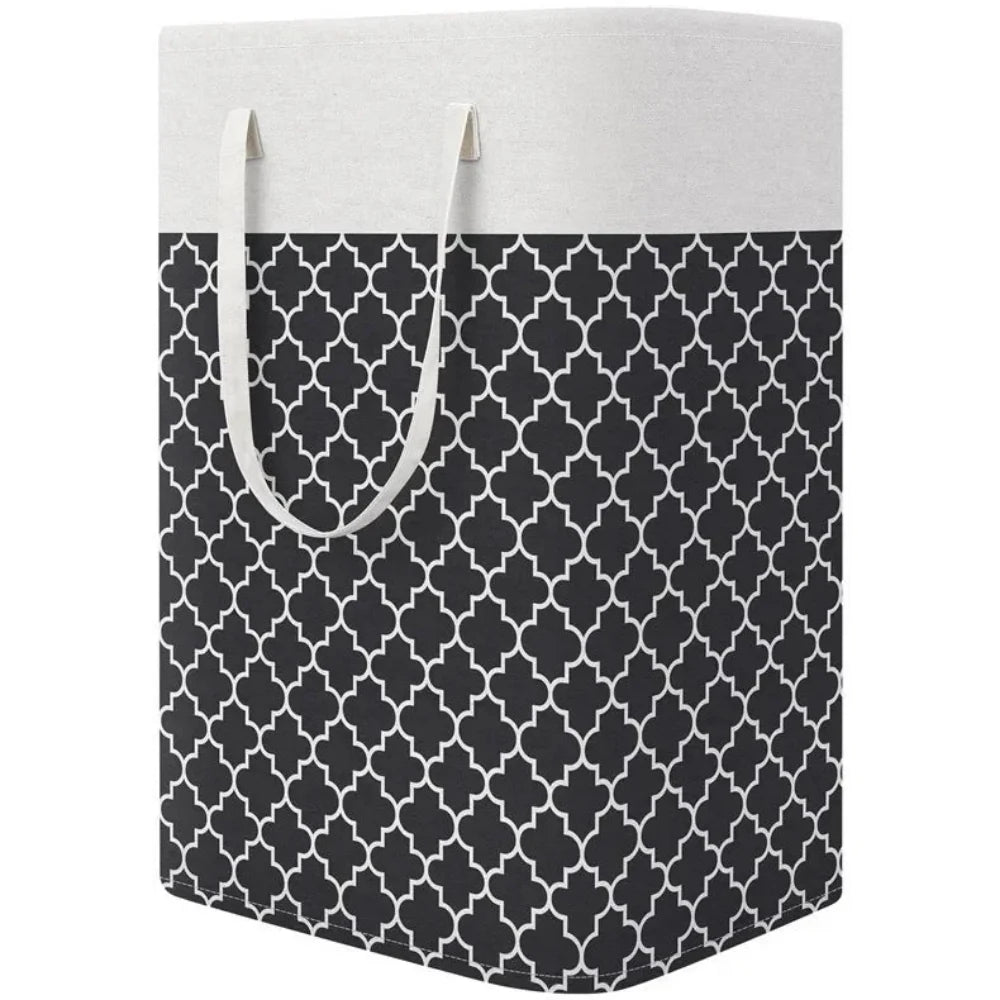 75L Waterproof Foldable Laundry Basket Fabric Clothes Hamper with Handles