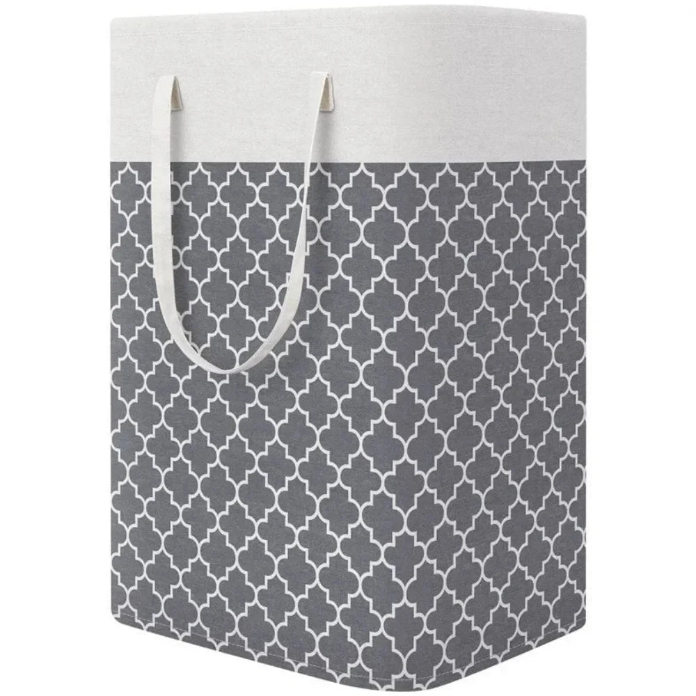 75L Waterproof Foldable Laundry Basket Fabric Clothes Hamper with Handles