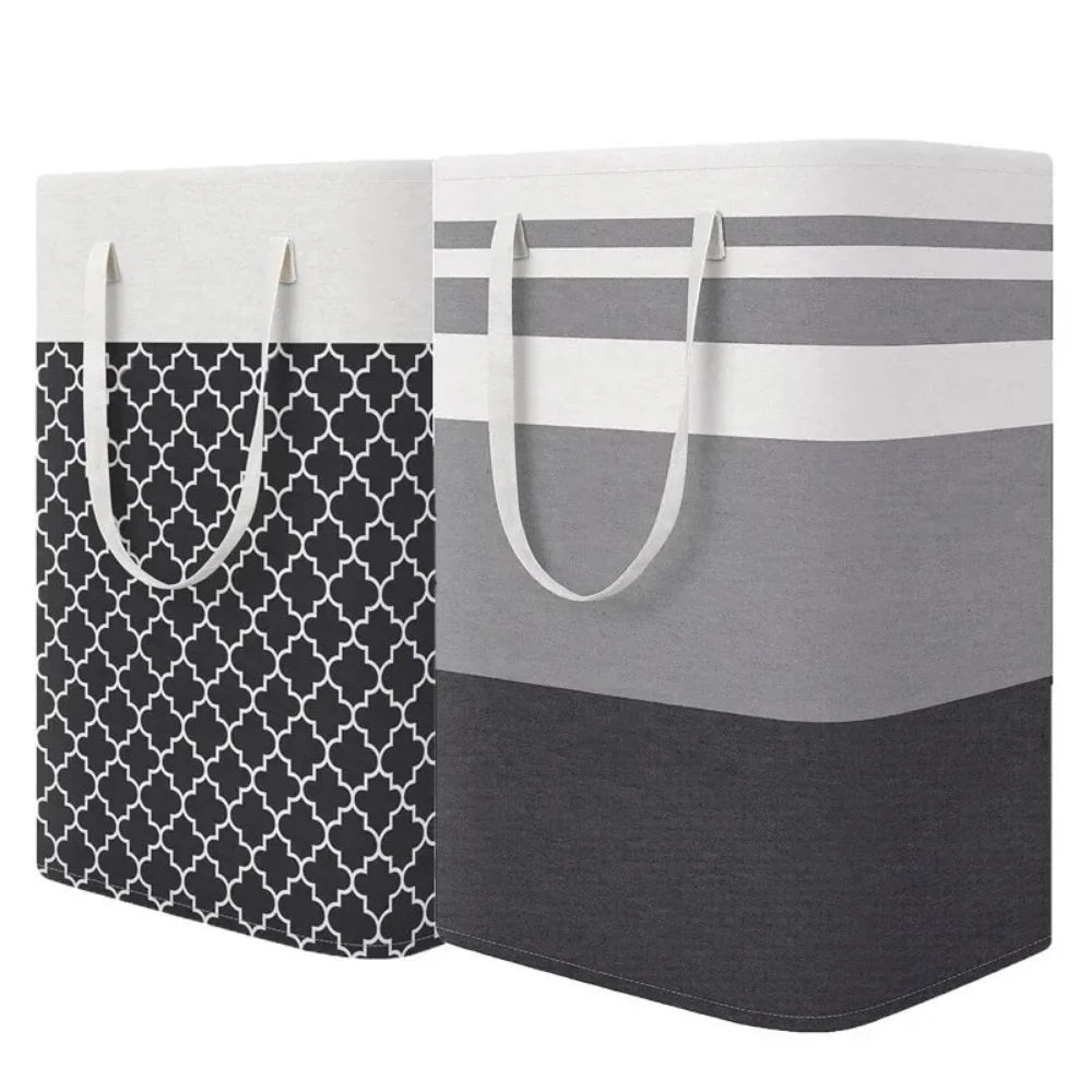 75L Waterproof Foldable Laundry Basket Fabric Clothes Hamper with Handles
