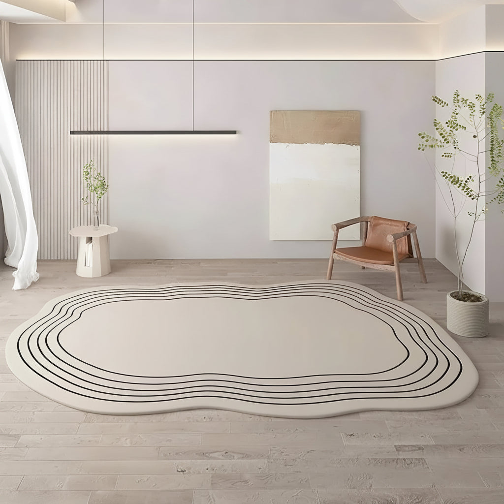 Beige Faux Cashmere Area Rug