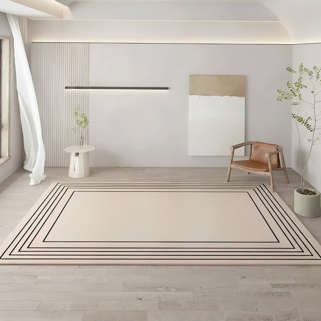 Beige Faux Cashmere Area Rug