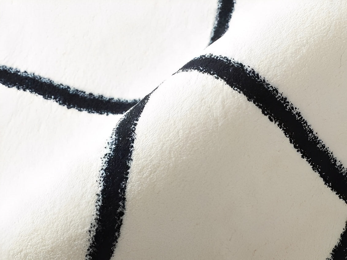 Beige Faux Cashmere Polyester Area Rug with Modern Minimalist Design