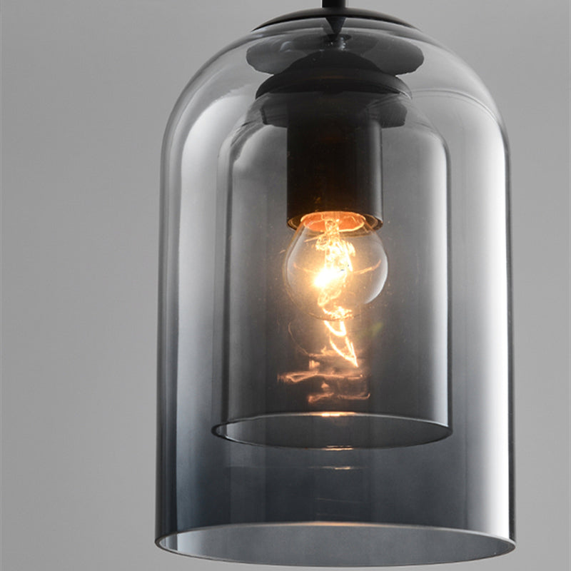 Coloured Glass Hanging Lamp with Adjustable Cord