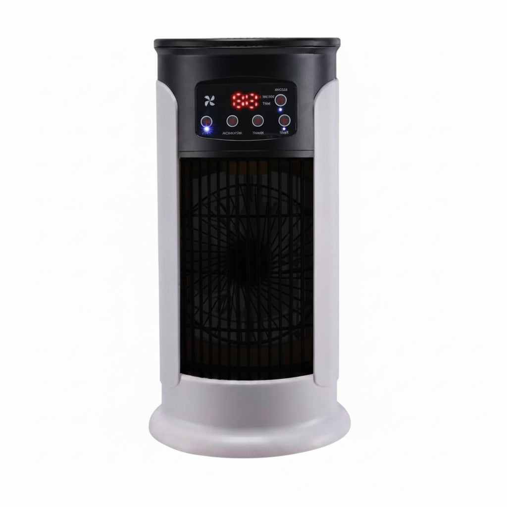 Compact Portable Tower Air Cooler with Humidifier, 3 Fan Speeds and LED Display