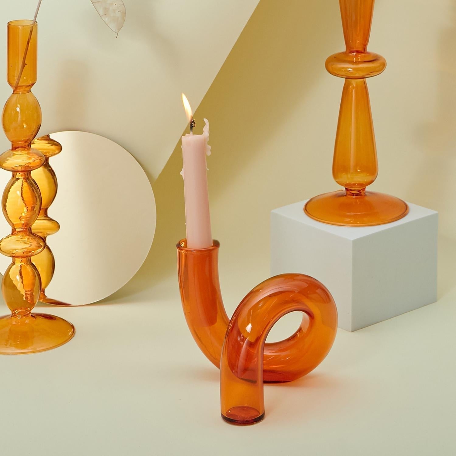 Decorative Candle Holder with Sculptural Minimalist Design
