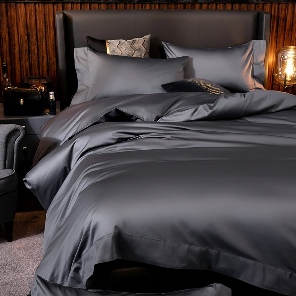 Deep Grey Egyptian Cotton Bedding Set