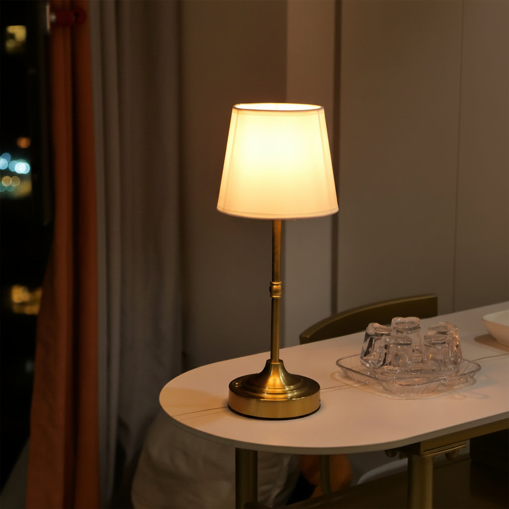 Dimmable Cordless Table Lamp with USB Rechargeable Battery | Brushed Metal LED Bedside Light