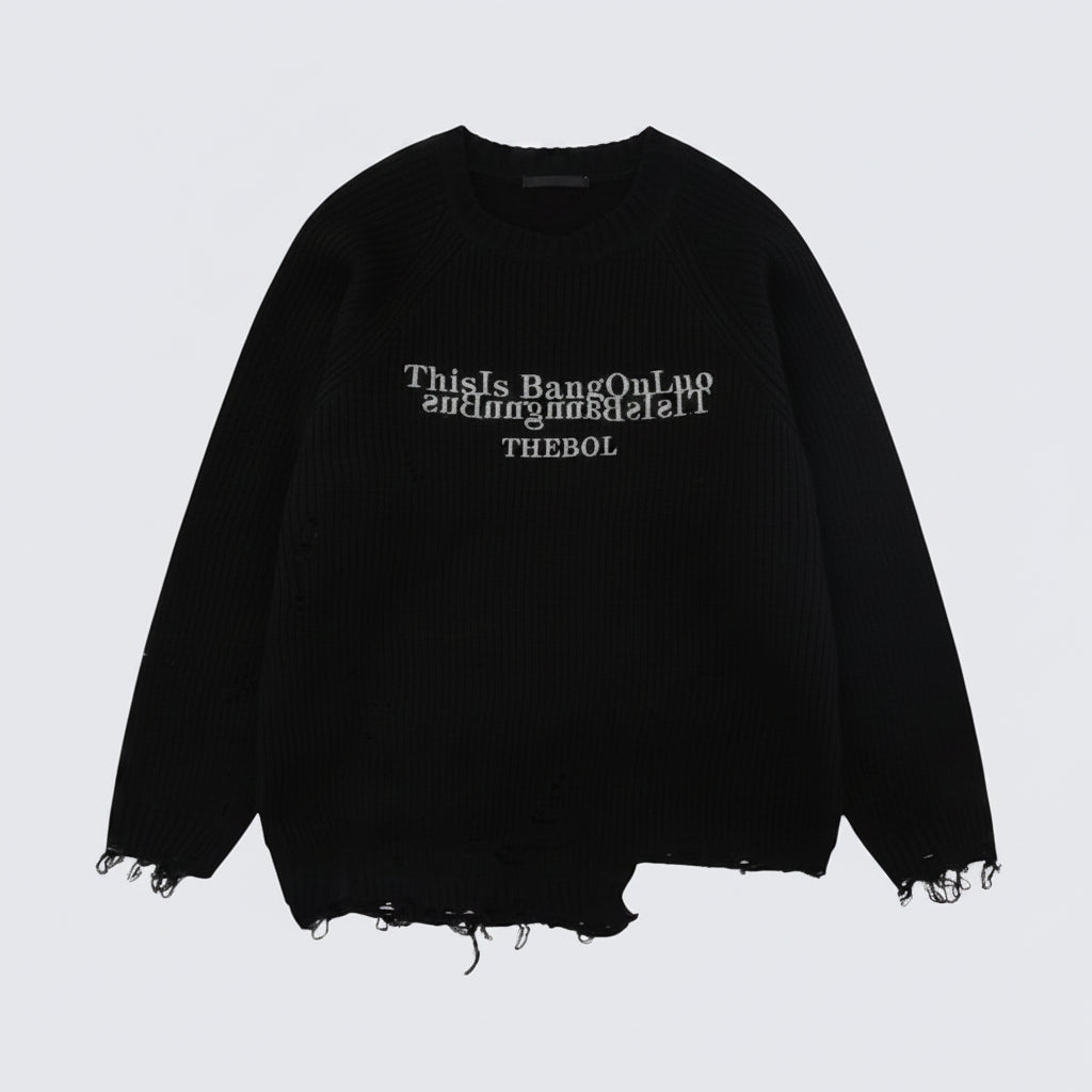 Men's Distressed Knit Sweater