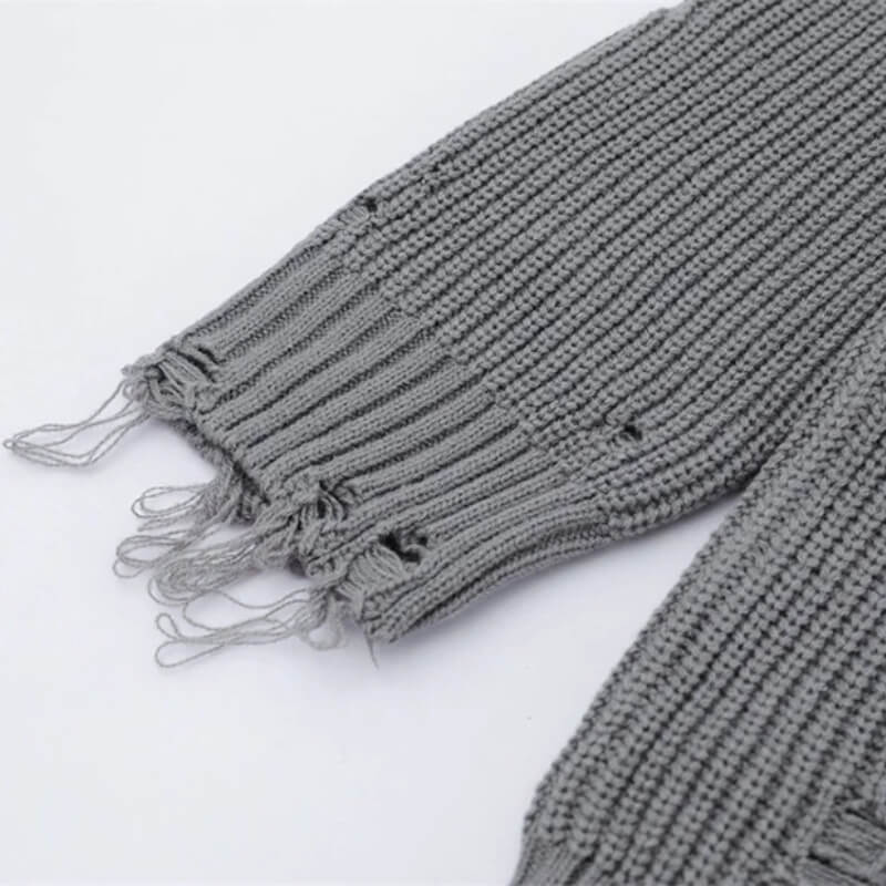 Men's Distressed Knit Sweater