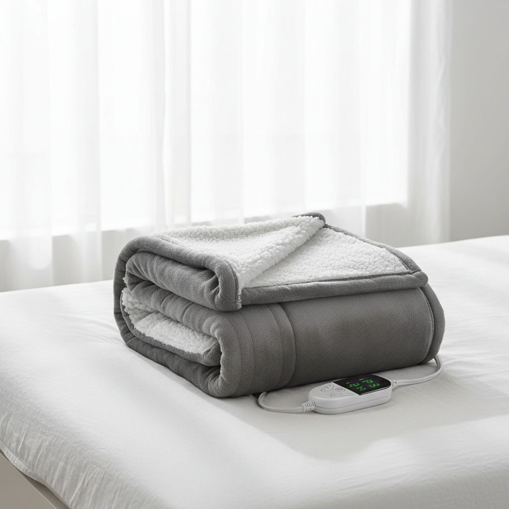Electric Heated Microfleece Throw Blanket